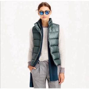 J. Crew Green Puffer Vest Size Large